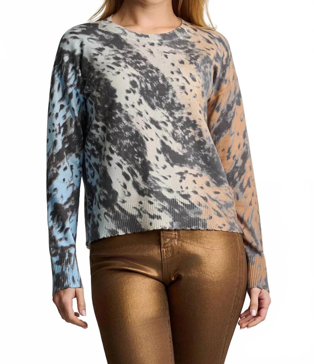NEW LISA TODD running wild top in ice blue/camel